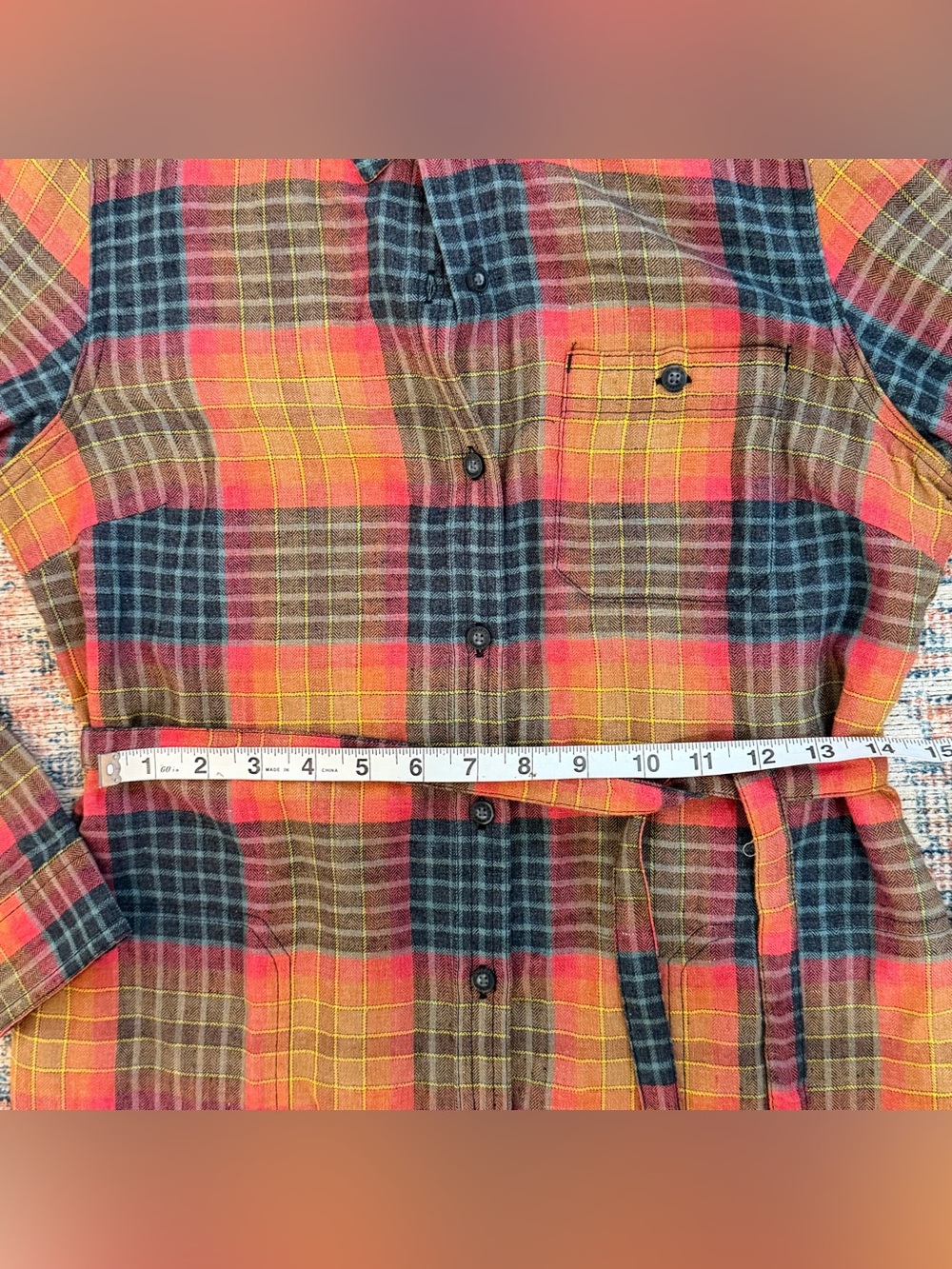 Toad&Co Plaid Shirt Dress in Rust, Olive & Navy - Picture 8 of 11